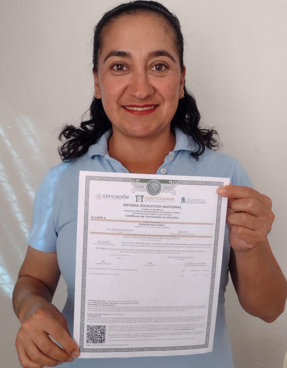 Alumna Bachillerato Certificado 20